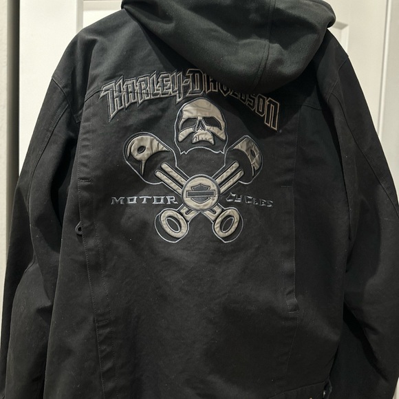 Harley Davidson Mens Hooded Waxed Riding Jacket - Picture 5 of 6